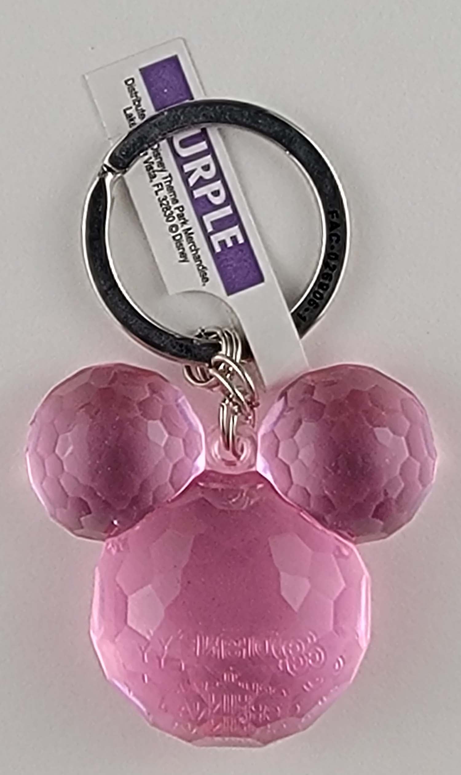 Disney Parks Keychain - Pink Mickey Crystal-Like