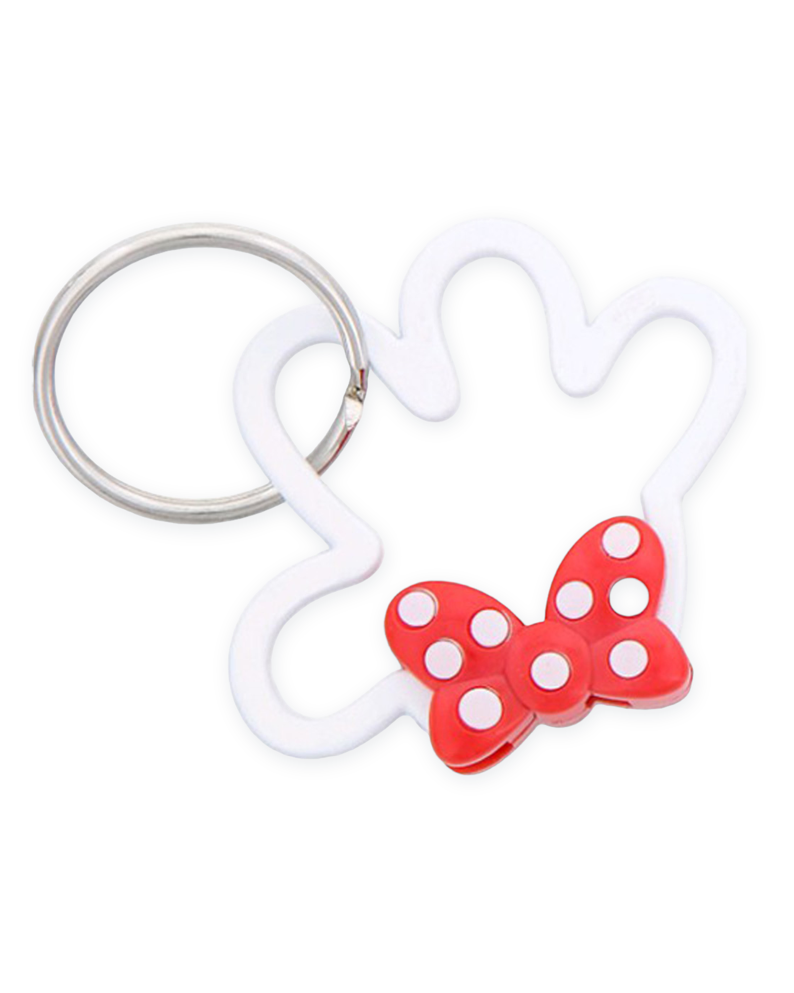 Disney Parks Keychain - Minnie Mouse Signature Polka Dot Bow - Carabiner