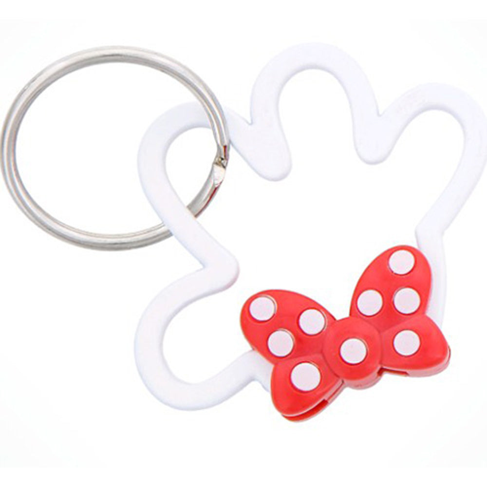 Disney Parks Keychain - Minnie Mouse Signature Polka Dot Bow - Carabiner