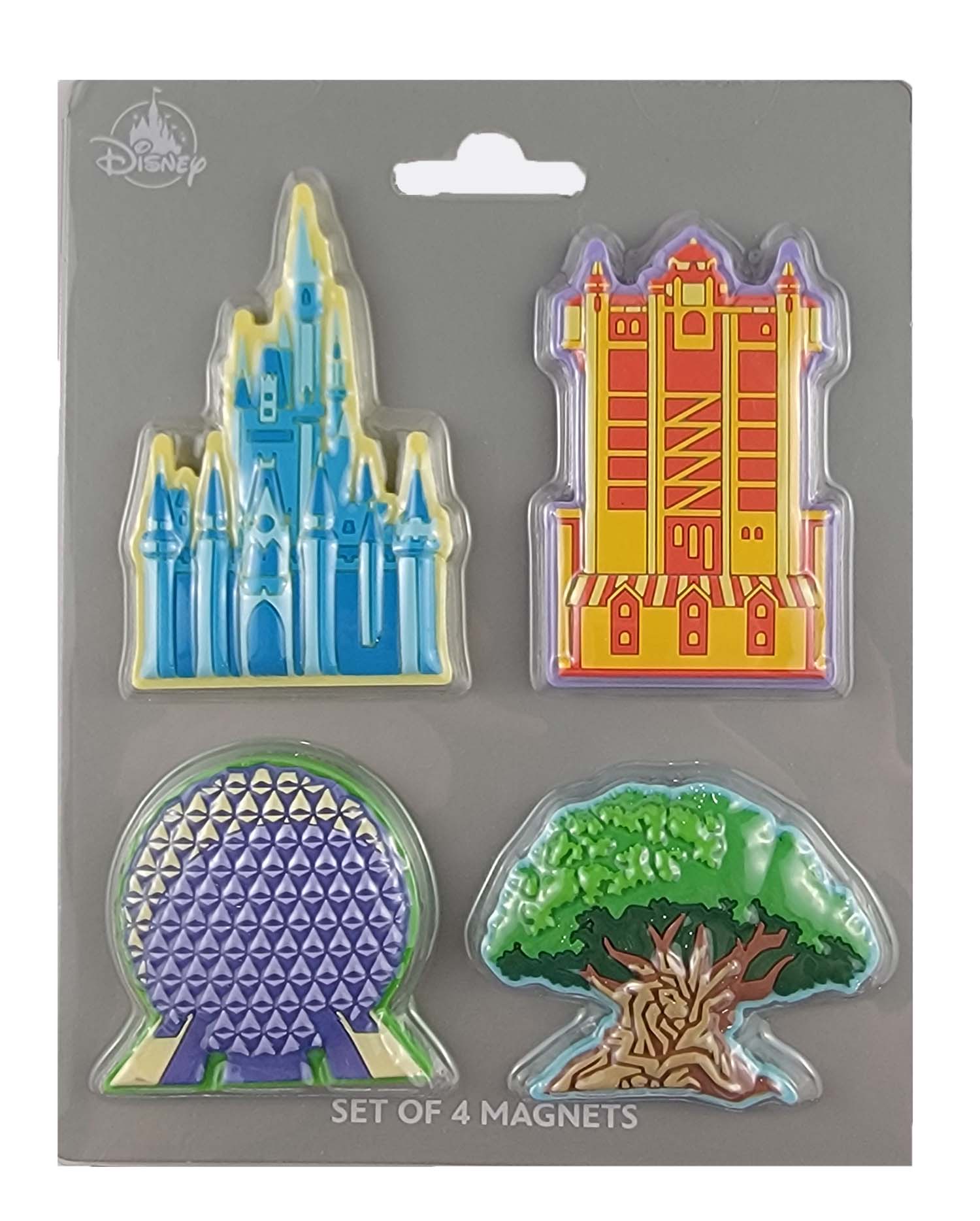 Disney Parks Magnet Set - Walt Disney World Four Park Icons - 4-Piece - front view