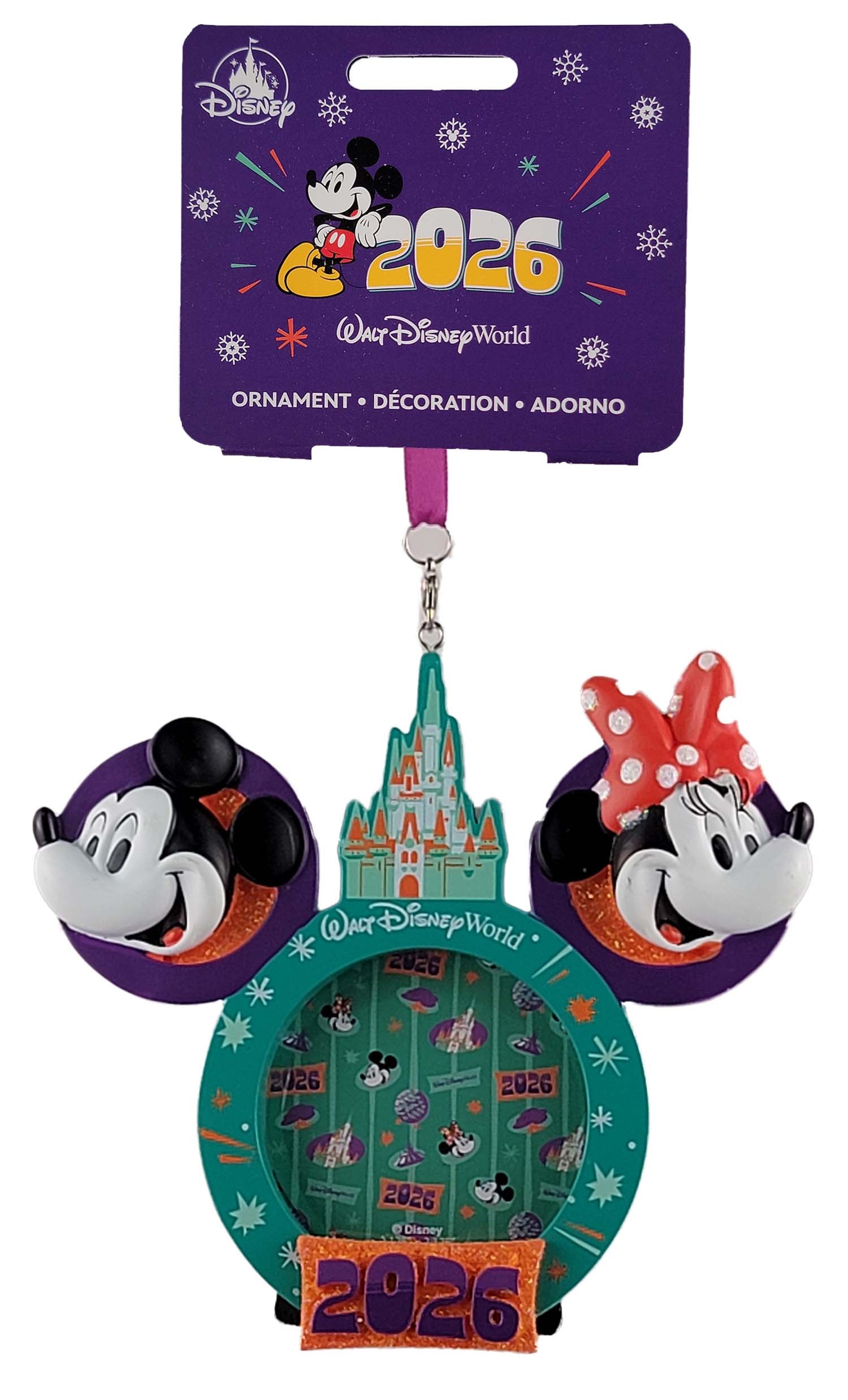 Disney Parks Photo Frame Ornament - 2026 Walt Disney World- Mickey and Minnie Mouse