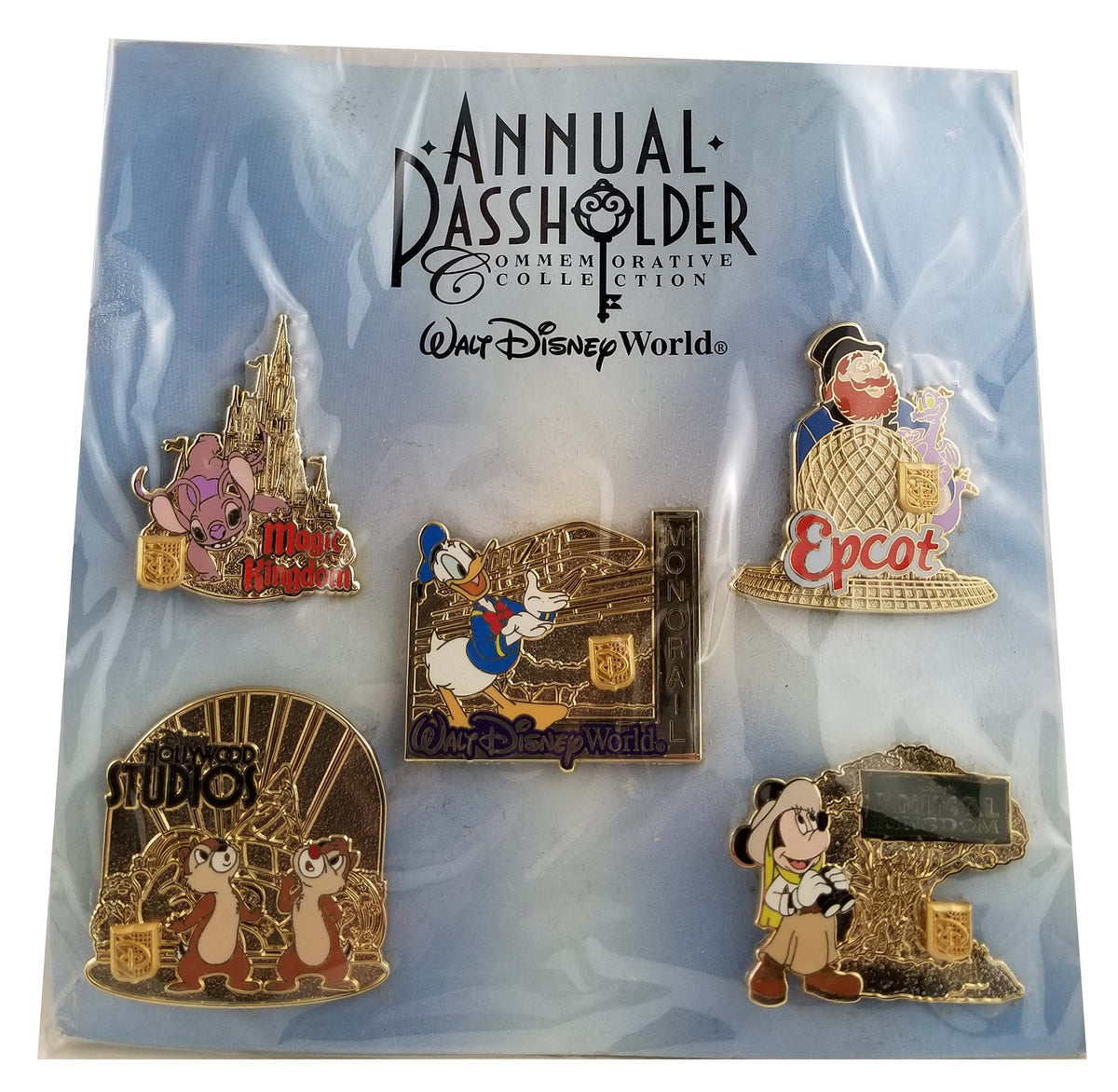 Disney Pin - Walt Disney World Passholder Collection 2014 - 5-Pin Set - front view