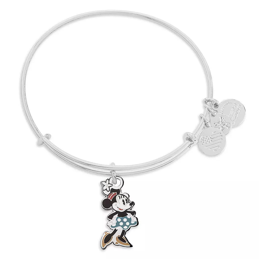 Disney Parks Alex and Ani Bracelet - Minnie Mouse - Silver - front view