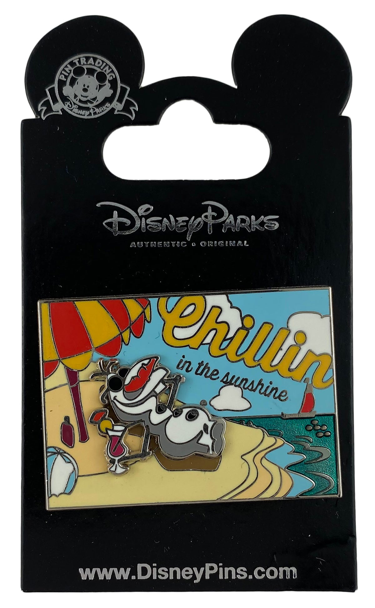 Disney Pin - Frozen - Olaf Chillin' in the Sunshine Postcard - front view