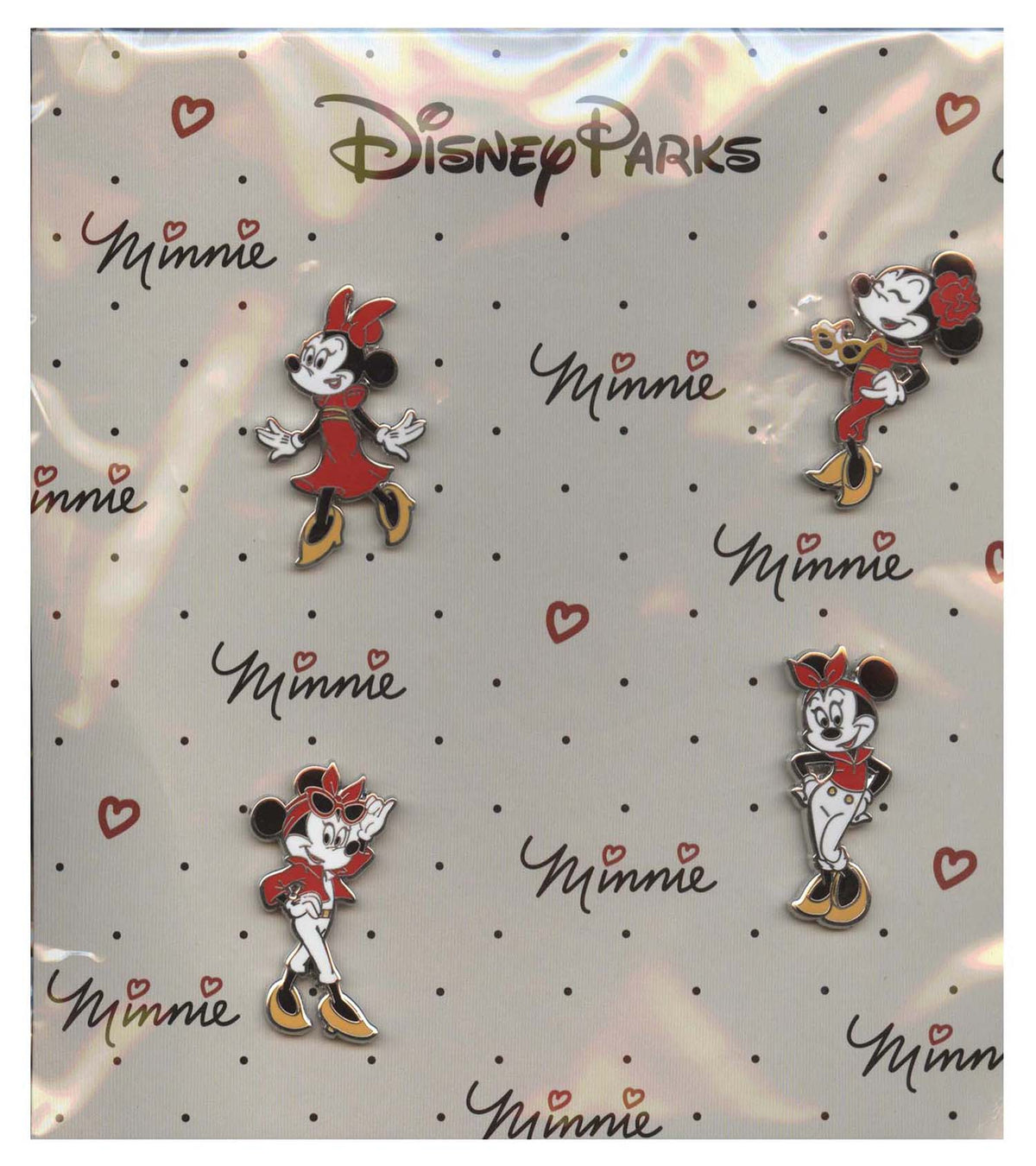 Disney Pin - Booster Set - Minnie Mouse Fierce Fashion - 4-Pin Set - front view