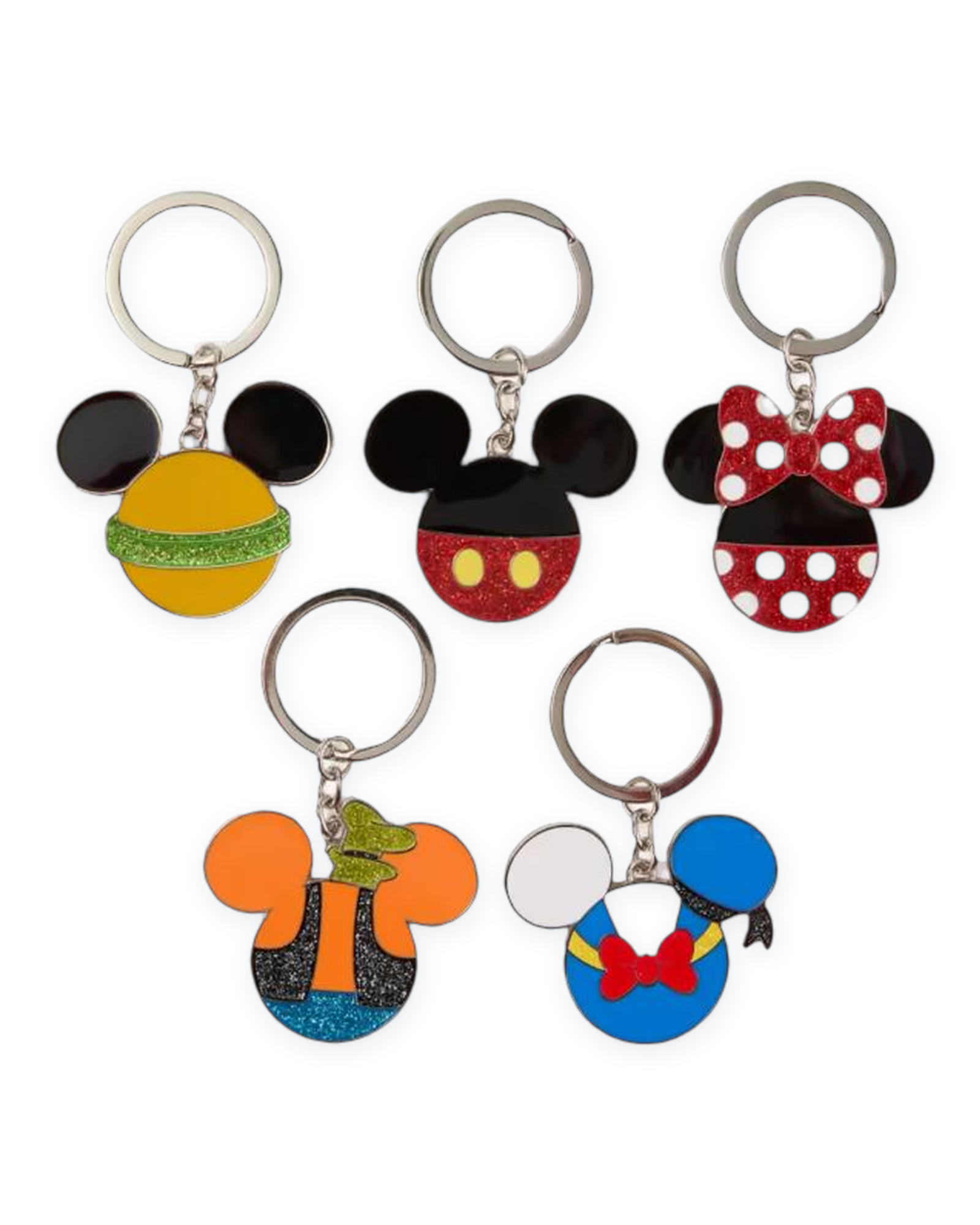 Disney Parks Keychain Set - Mickey Mouse Icons - Fab Five