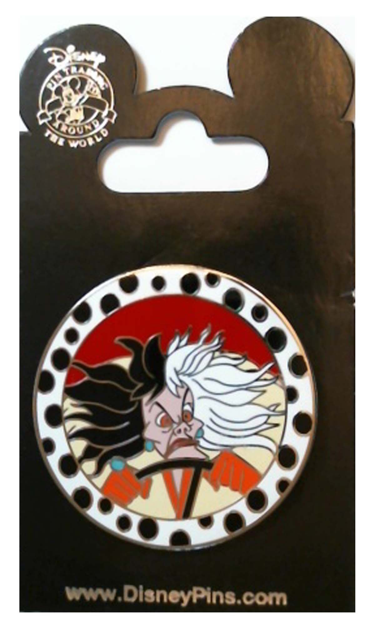 Disney Pin - Villains in Frames - 101 Dalmatians - Cruella De Vil - front view