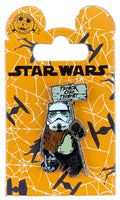 Disney Pin - Halloween 2015 - Star Wars - Ewok - Stormtrooper Helmet with Trick or Treat Sign