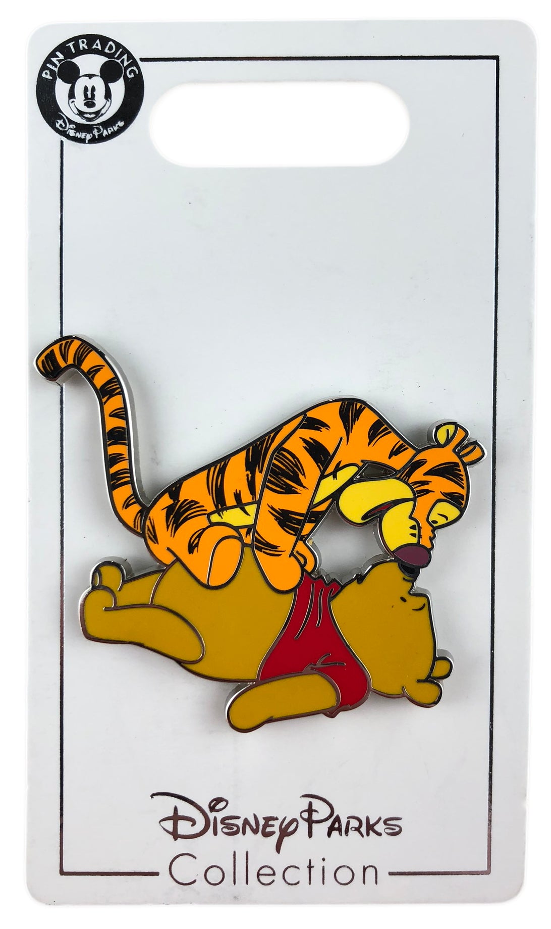 Disney Pin - Winnie the Pooh - Tigger Pouncing on Pooh - front view