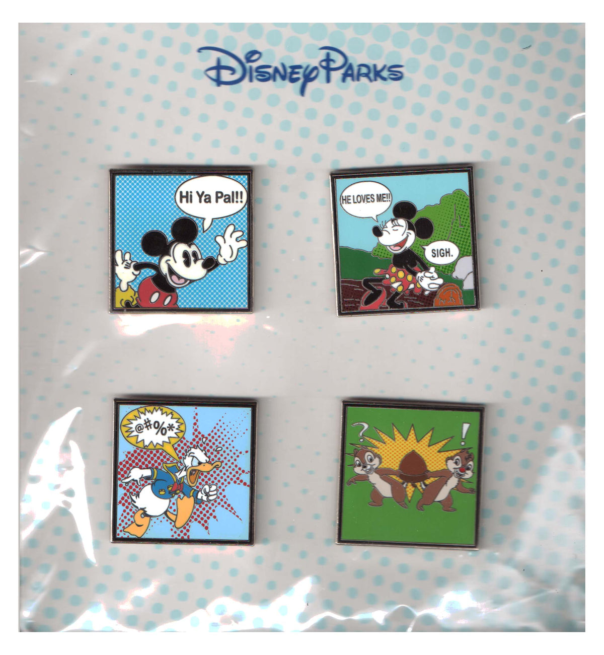 Disney Pin - Booster Set - Mickey and Friends Comic Strip - 4-Pin Set - front view