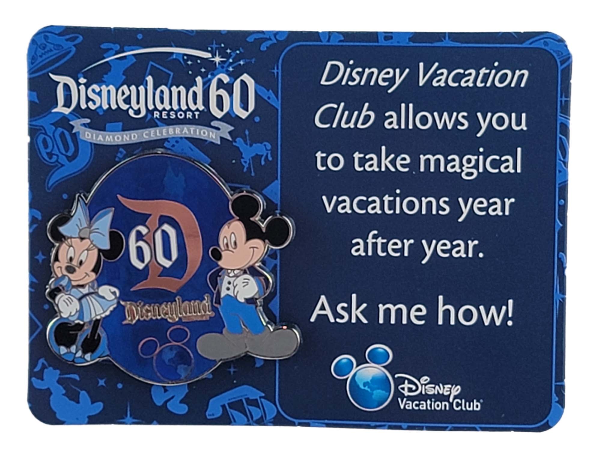 Disney Pin - Disneyland 60th - Mickey and Minnie - Disney Vacation Club