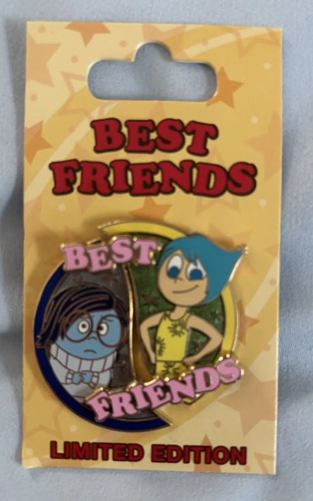 Disney Pin - Best Friends Series - Inside Out - Joy and Sadness - front view