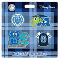 Disney Pin - Booster Set - Monsters University Insignia - 4-Pin Set - front view
