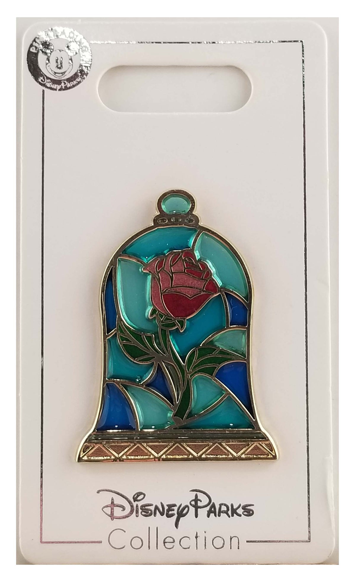 Disney Pin - Beauty and the Beast - Stained Glass - Enchanted Rose - front view