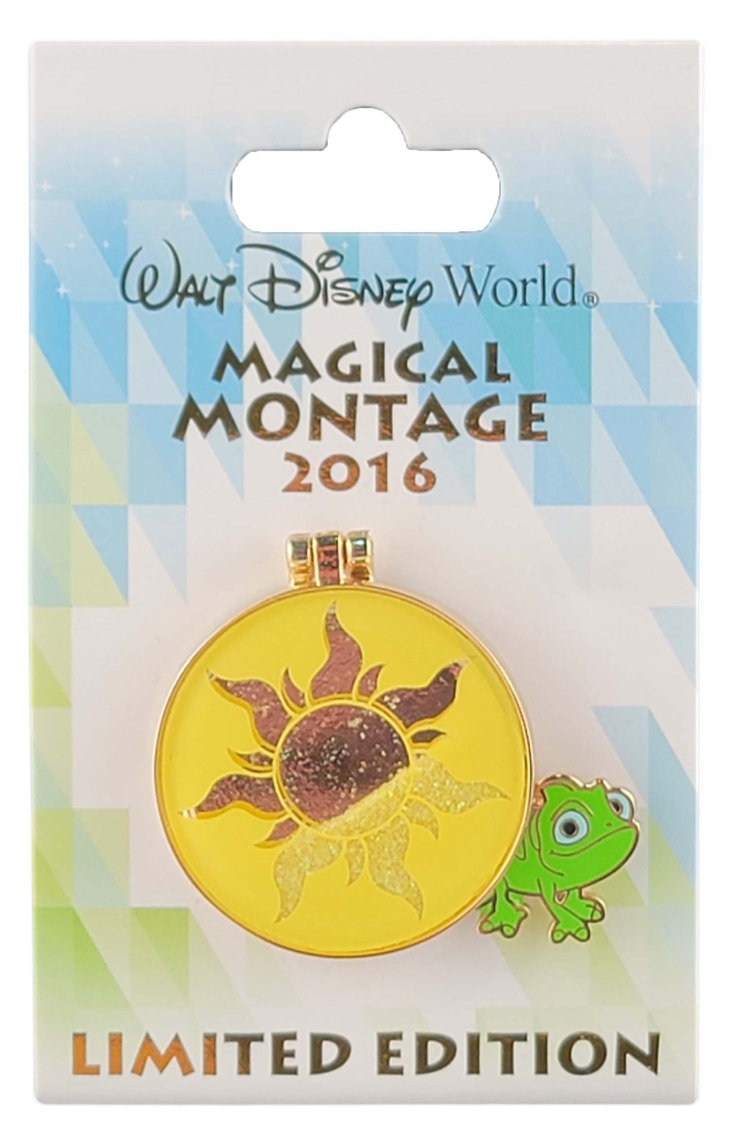 Disney Pin - Magical Montage - Rapunzel and Pascal - Corona Sun - Hinged - detail view 2