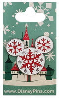 Disney Pin - Christmas Holiday 2016 - Mickey Icon - Snowflakes