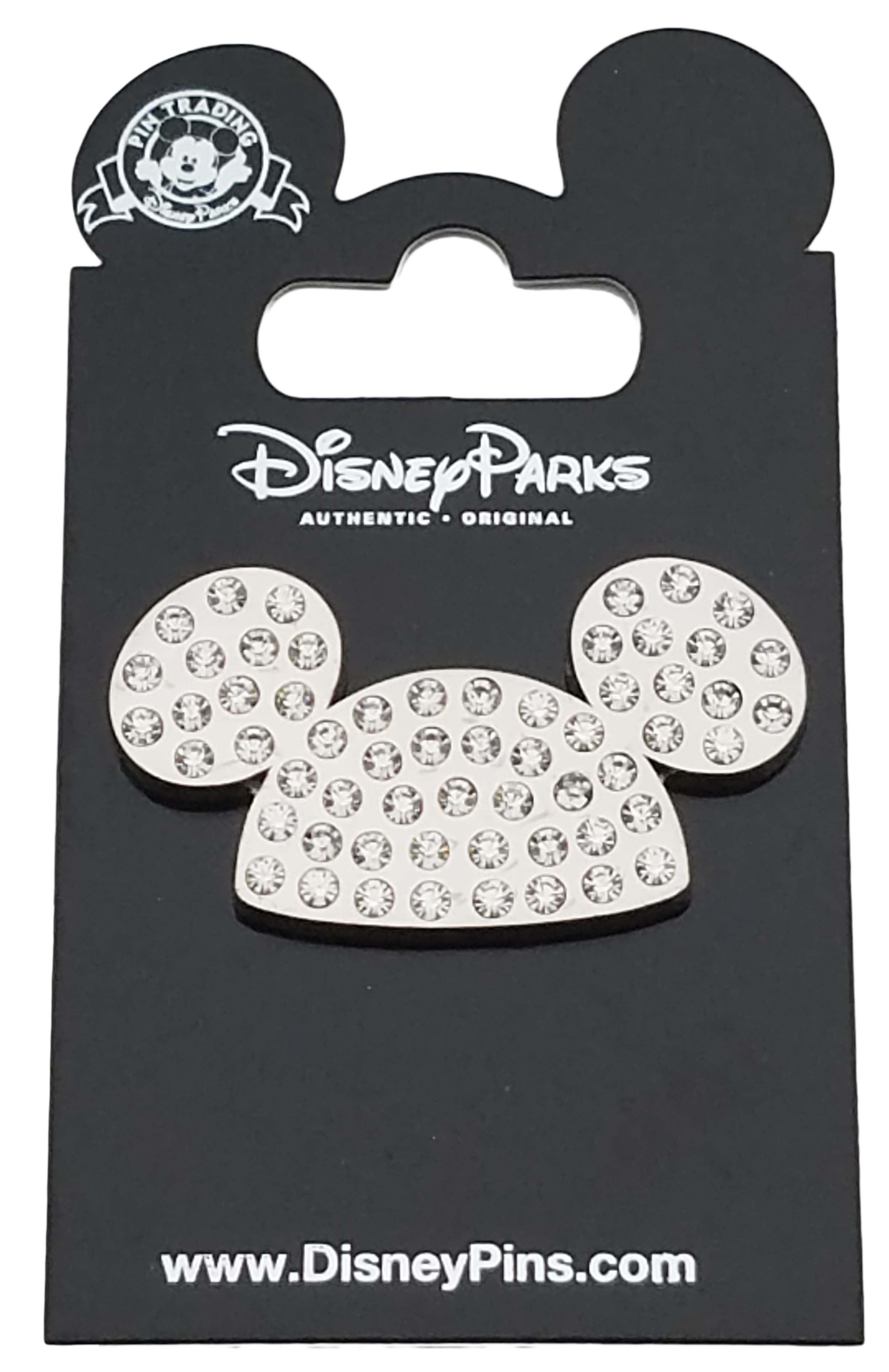 Disney Pin - Mickey Mouse - Jeweled Ear Hat - Silver