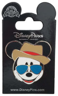 Disney Pin - Mickey Icon - Panama Hat and Sunglasses