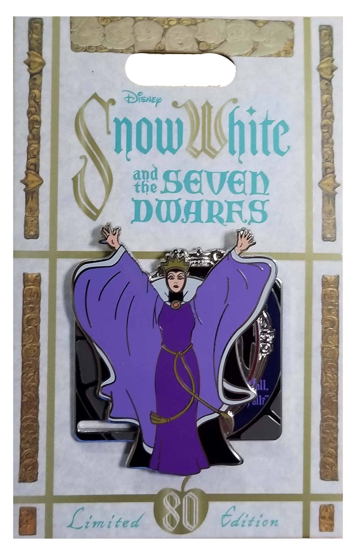Disney Pin - Snow White and the Seven Dwarfs 80th - Evil Queen and Magic Mirror - front view