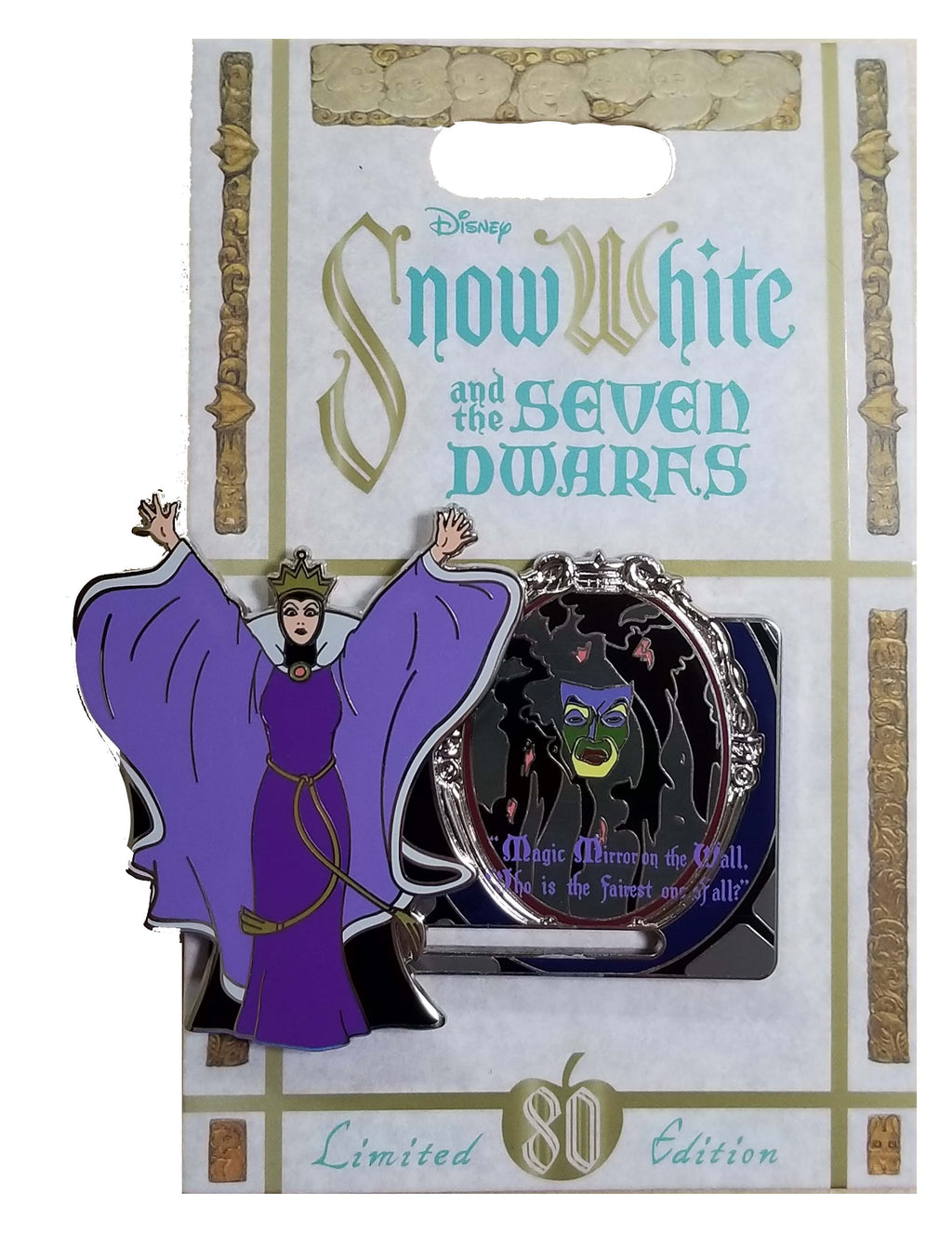 Disney Pin - Snow White and the Seven Dwarfs 80th - Evil Queen and Magic Mirror - alternate view 2