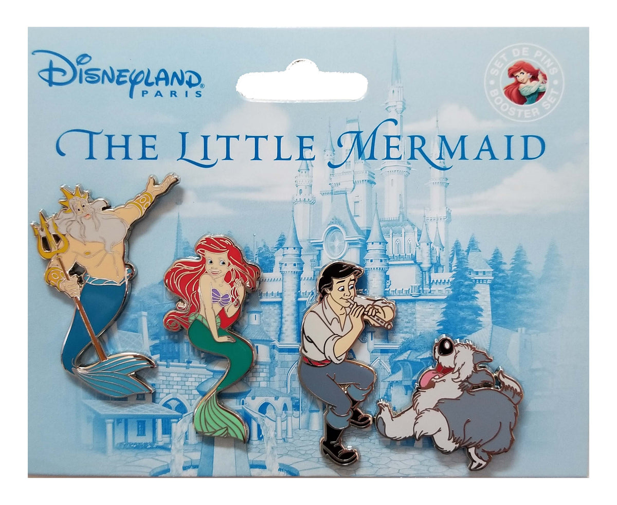 Disney Pin - Booster Set - Disneyland Paris Little Mermaid - 4-Pin Set - front view