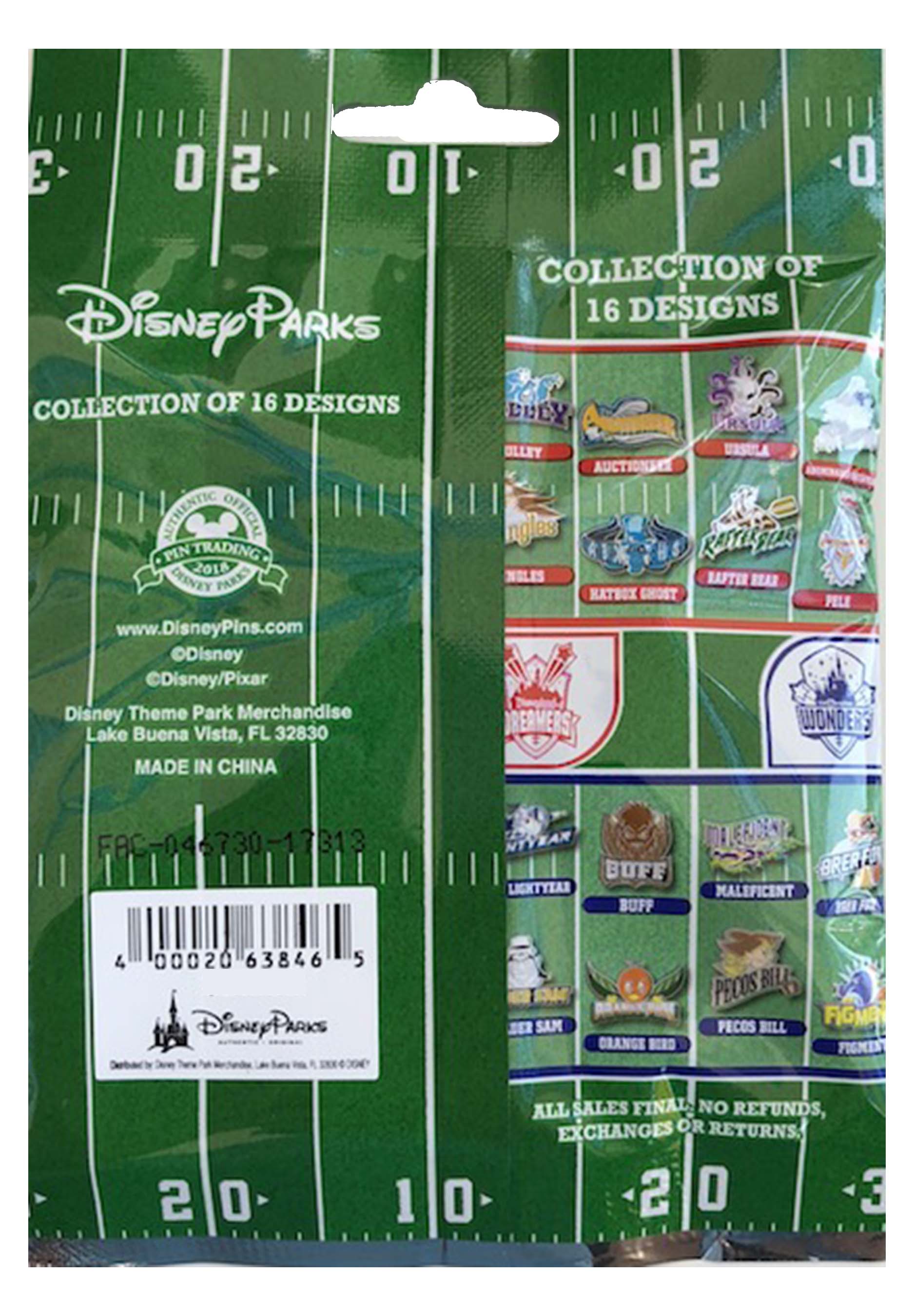 Disney Pin - Fantasyland Football Mystery Pin Pack - 5 Pins - Sealed