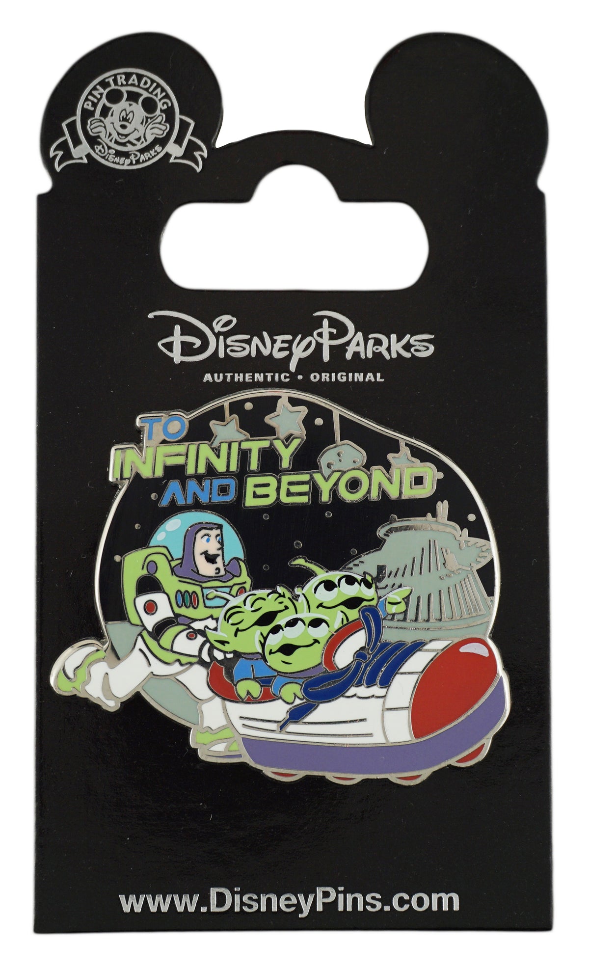 Disney Pin - Toy Story - Buzz Lightyear, Space Mountain and Little Green Men - front view