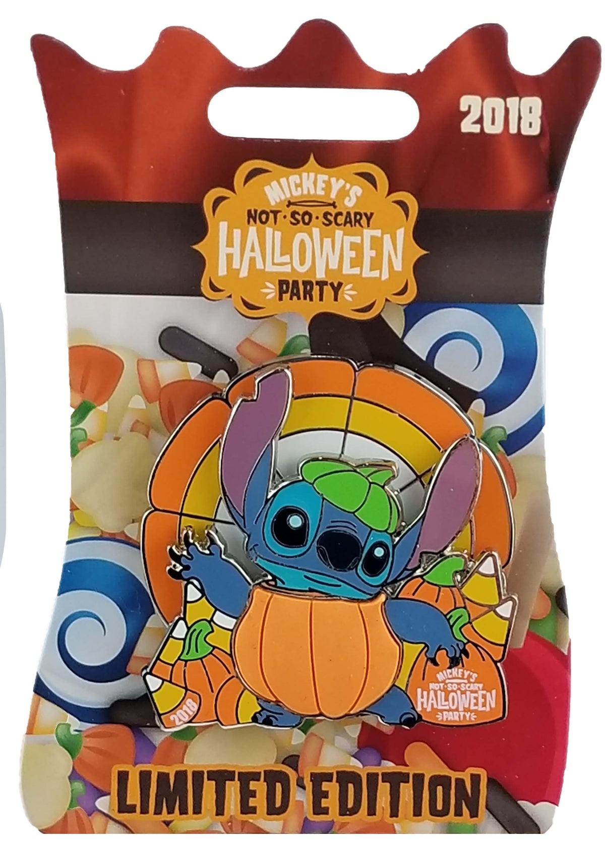 Disney Pin - MNSSHP 2018 - Stitch as a Pumpkin - front view