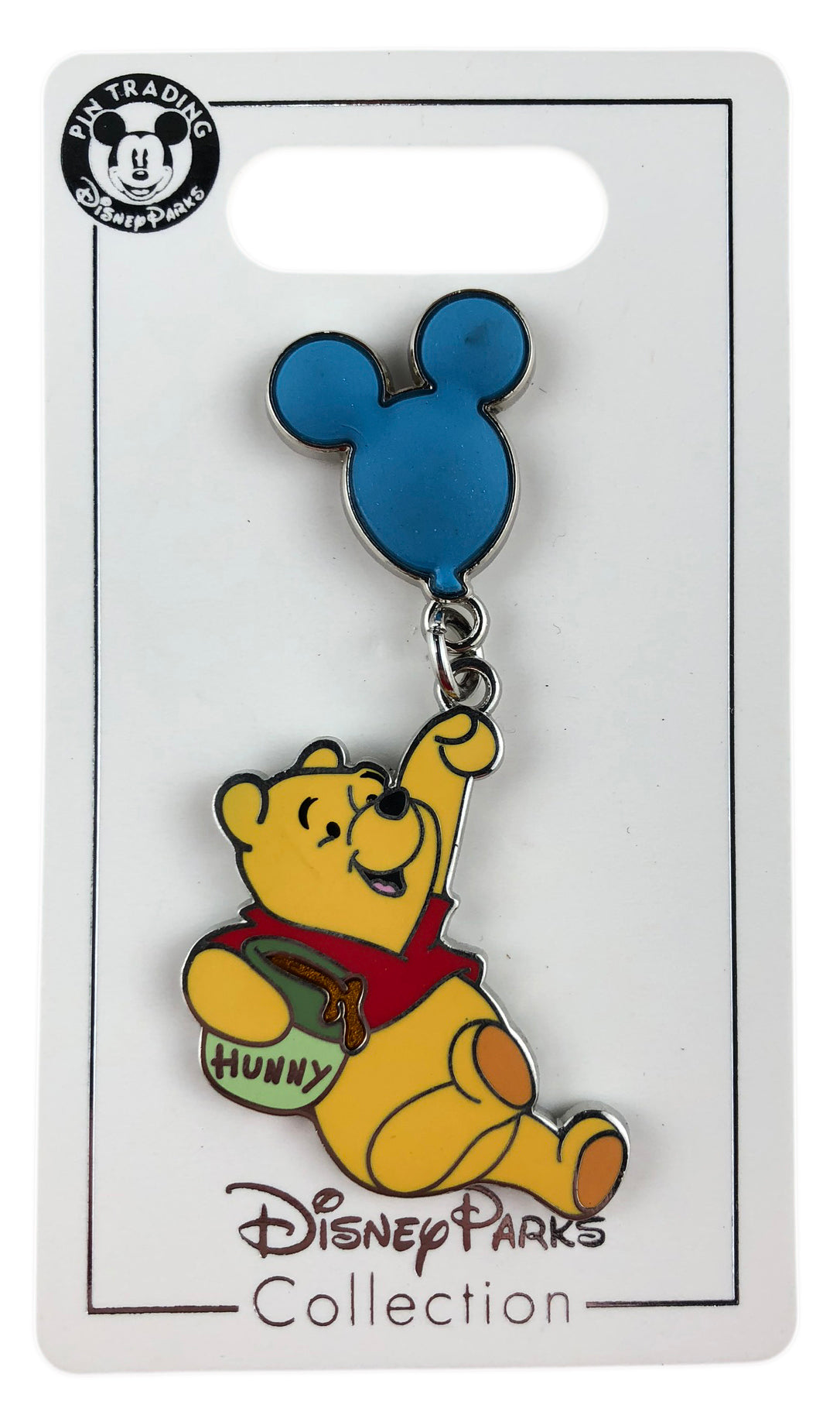 Disney Pin - Winnie the Pooh - Floating from a Mickey Balloon - front view