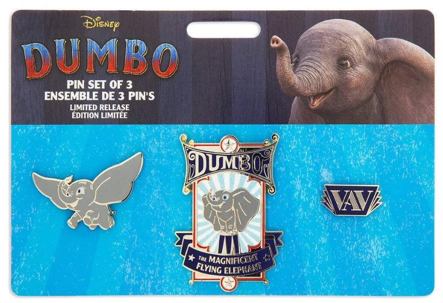 Disney Pin - Dumbo Live-Action Film - 3-Pin Set - front view