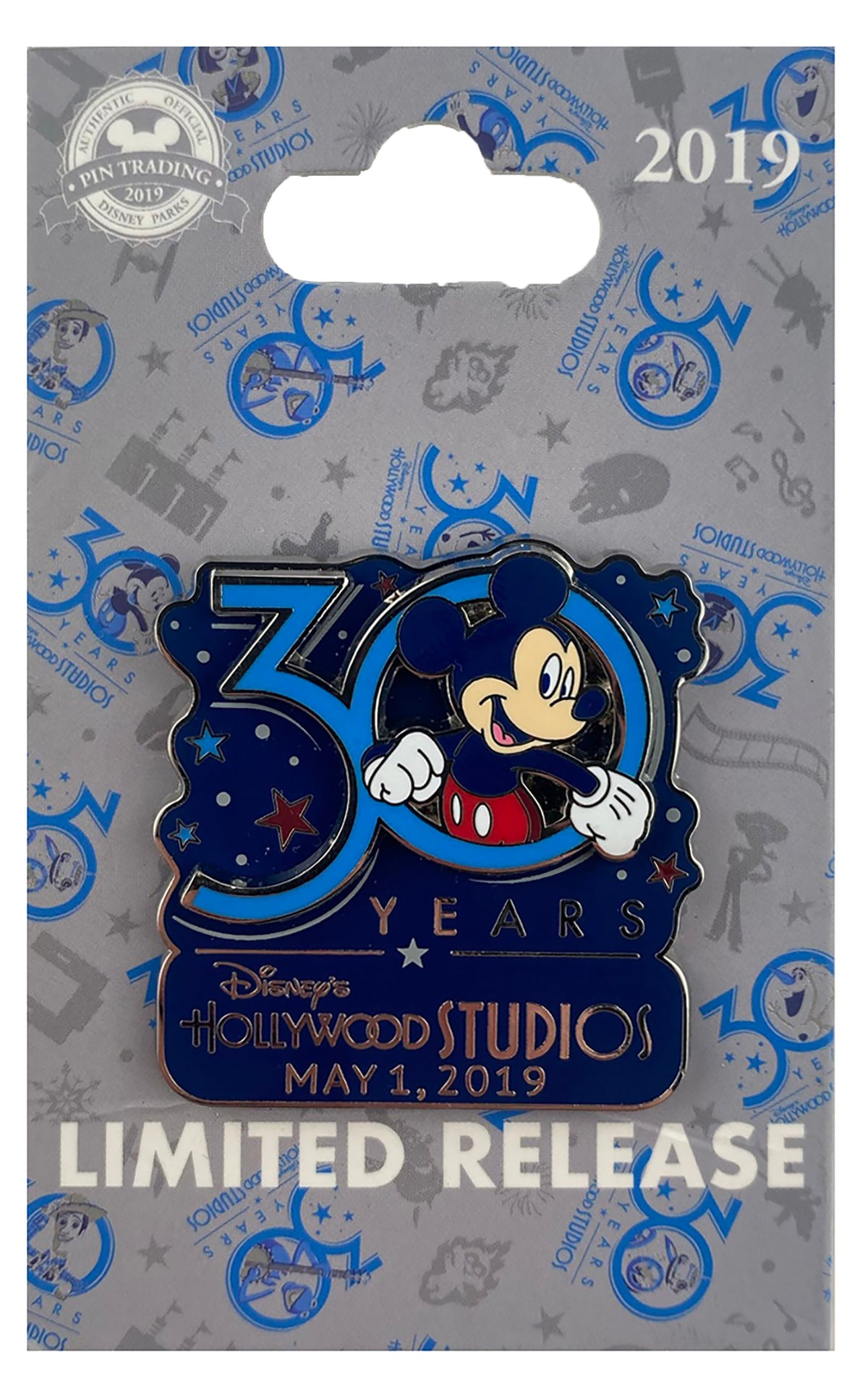 Disney Pin - Hollywood Studios - 30th Anniversary - Mickey - May 1, 2019 - front view