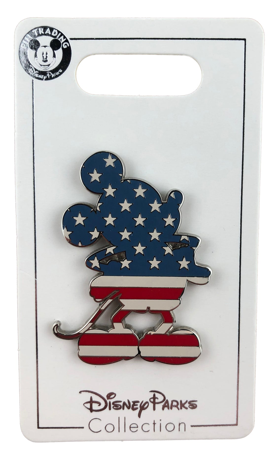 Disney Pin - Mickey Mouse Silhouette - Stars and Stripes - Flag