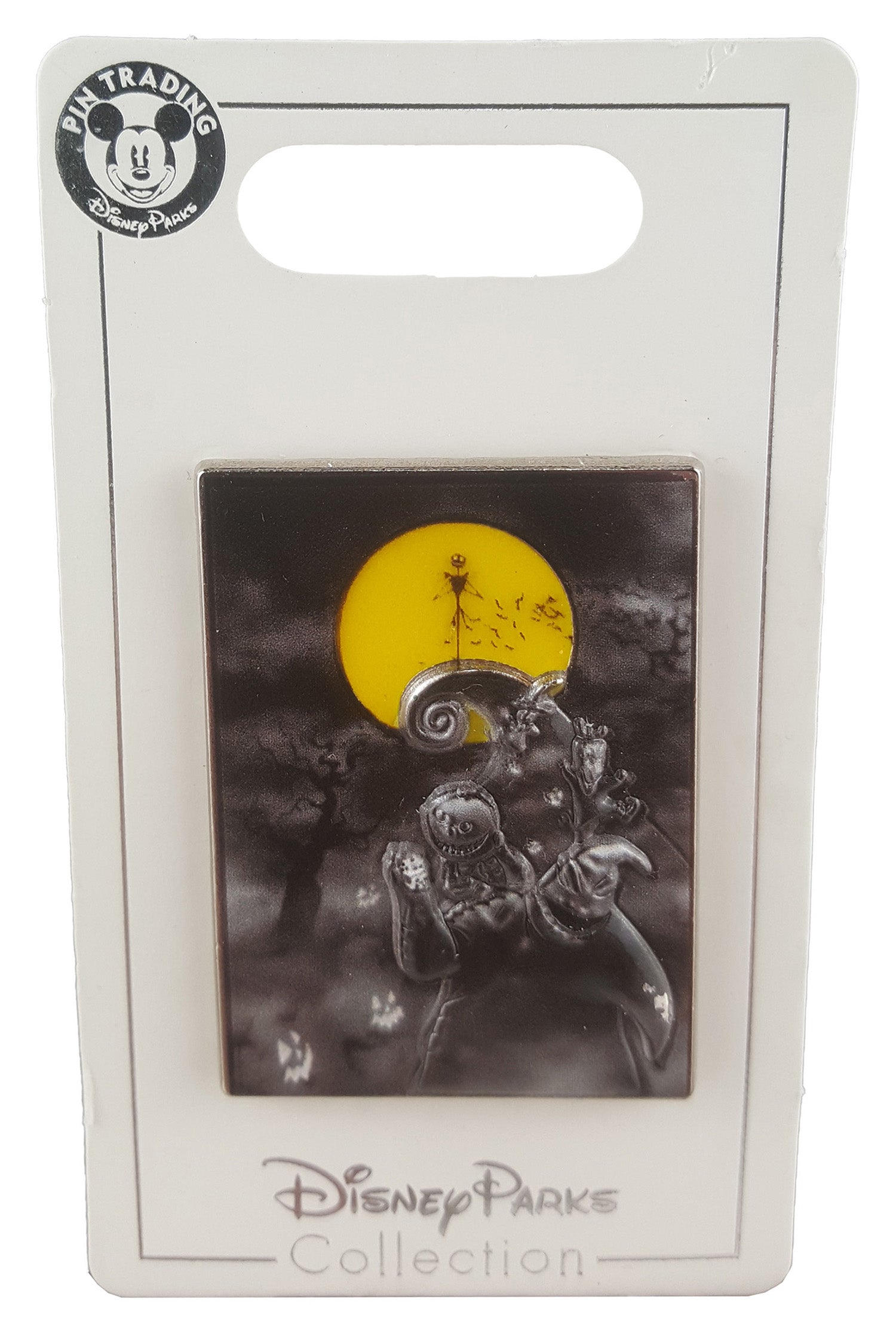 Disney Pin - The Nightmare Before Christmas - Jack and Oogie Boogie - Yellow Moon - front view