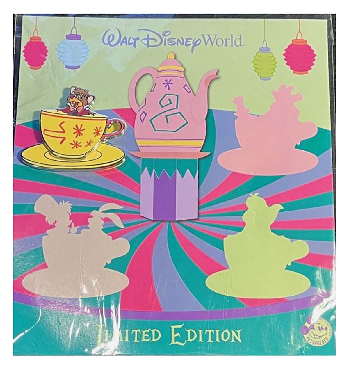 Disney Pin - Alice in Wonderland Dormouse Passholder - LE 3000 - front view