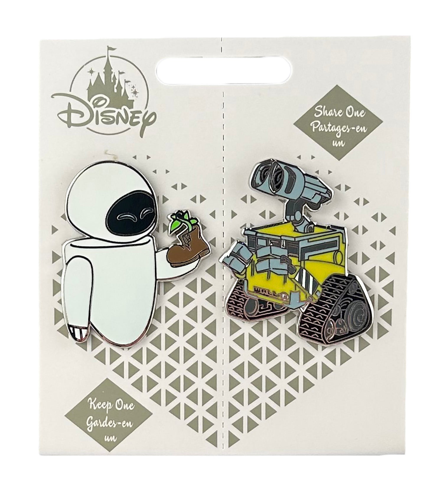 Disney Pin - Valentine's Day 2020 - WALL-E and EVE - 2-Pin Set - front view