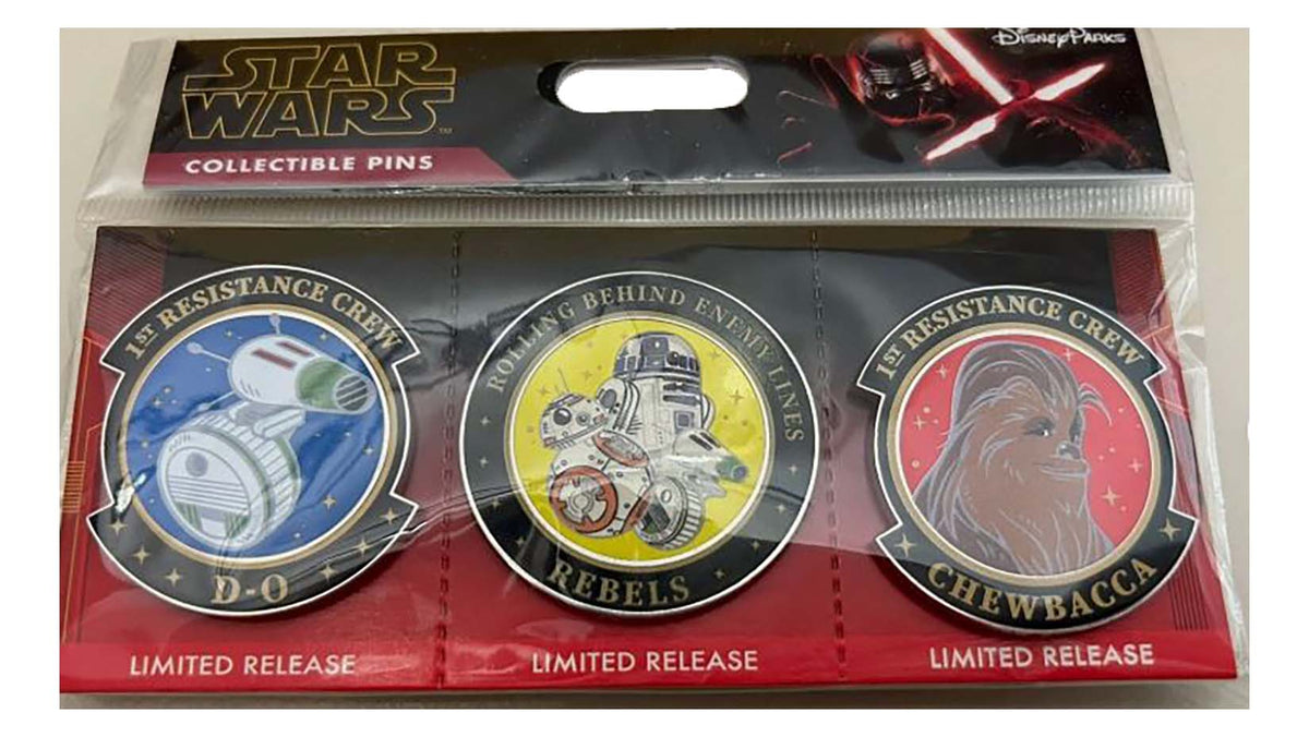 Disney Pin - Booster Set - Star Wars Rise of Skywalker - 3-Pin Set - front view