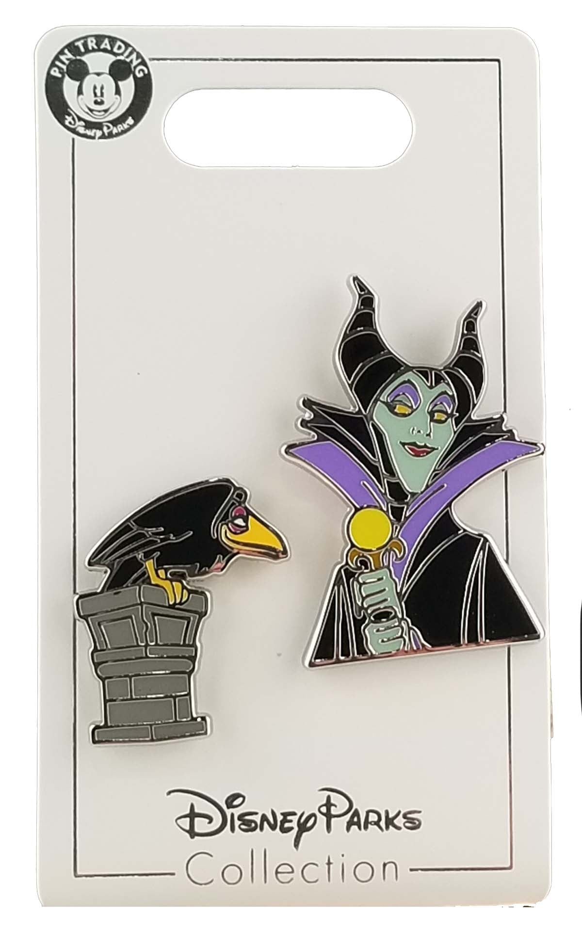 Disney Pin - Sleeping Beauty - Maleficent and Diablo - 2-Pin Set - front view