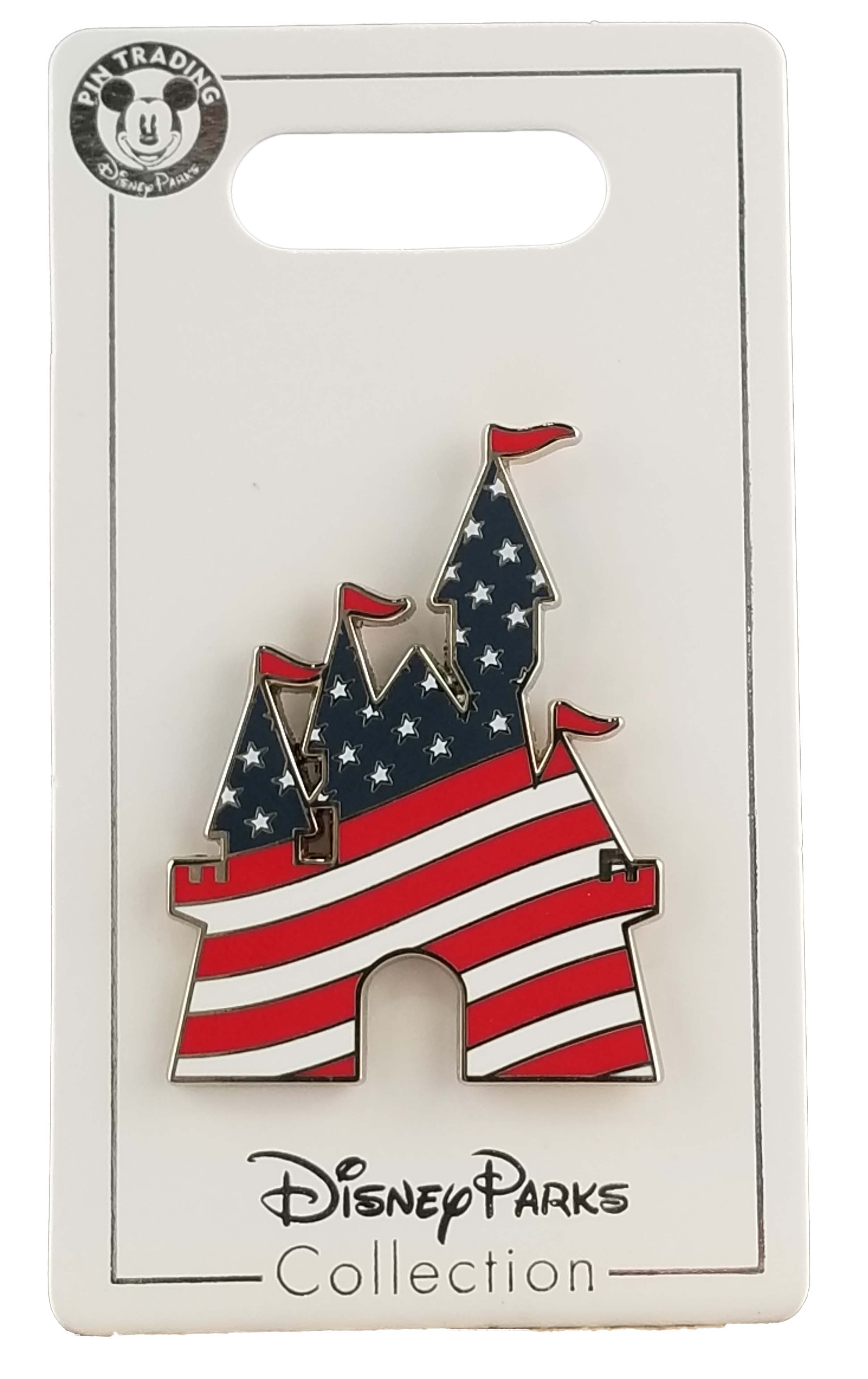 Disney Pin - Walt Disney World - Cinderella Castle - American Flag