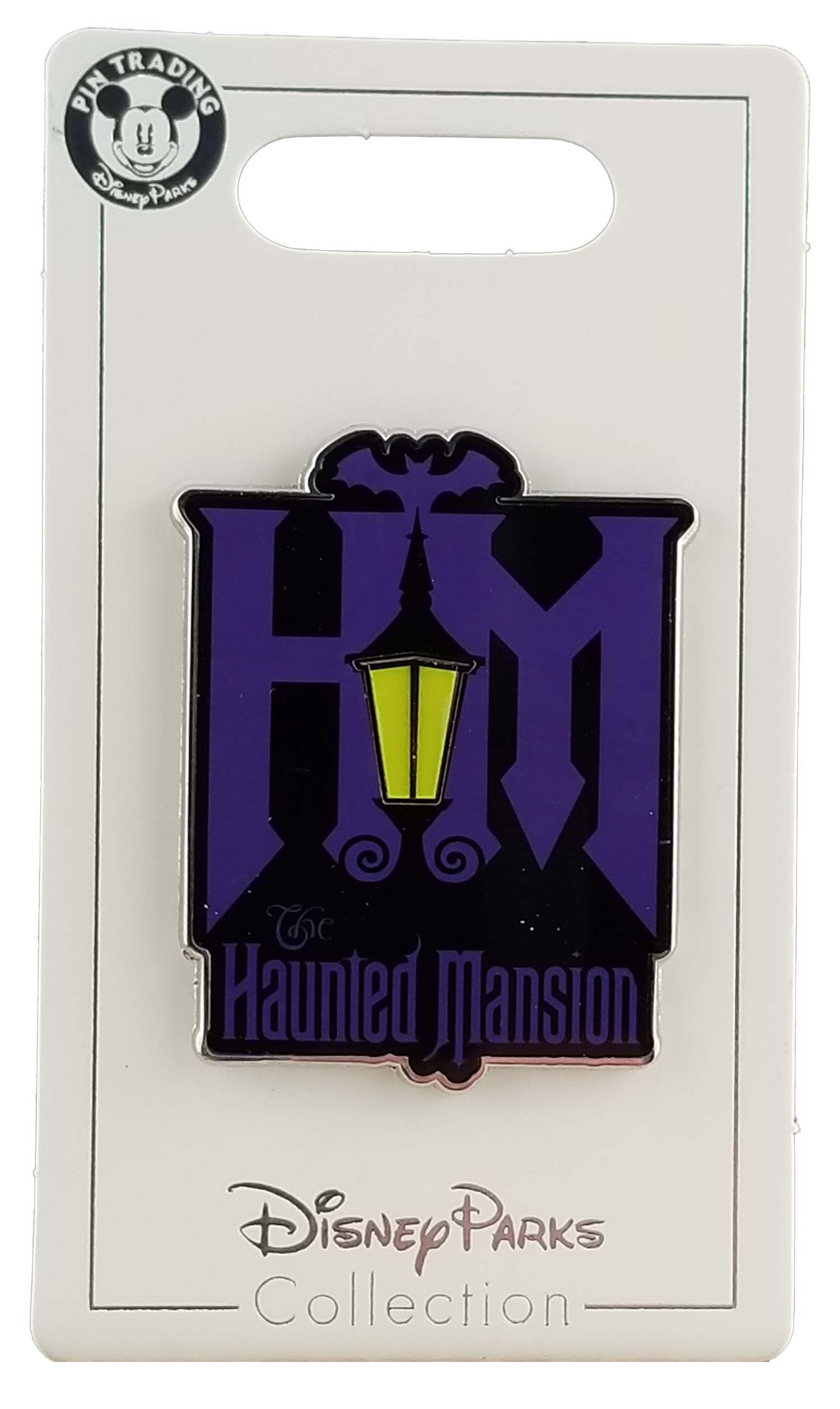 Disney Pin - The Haunted Mansion - HM Logo w/ Streetlight, image 1