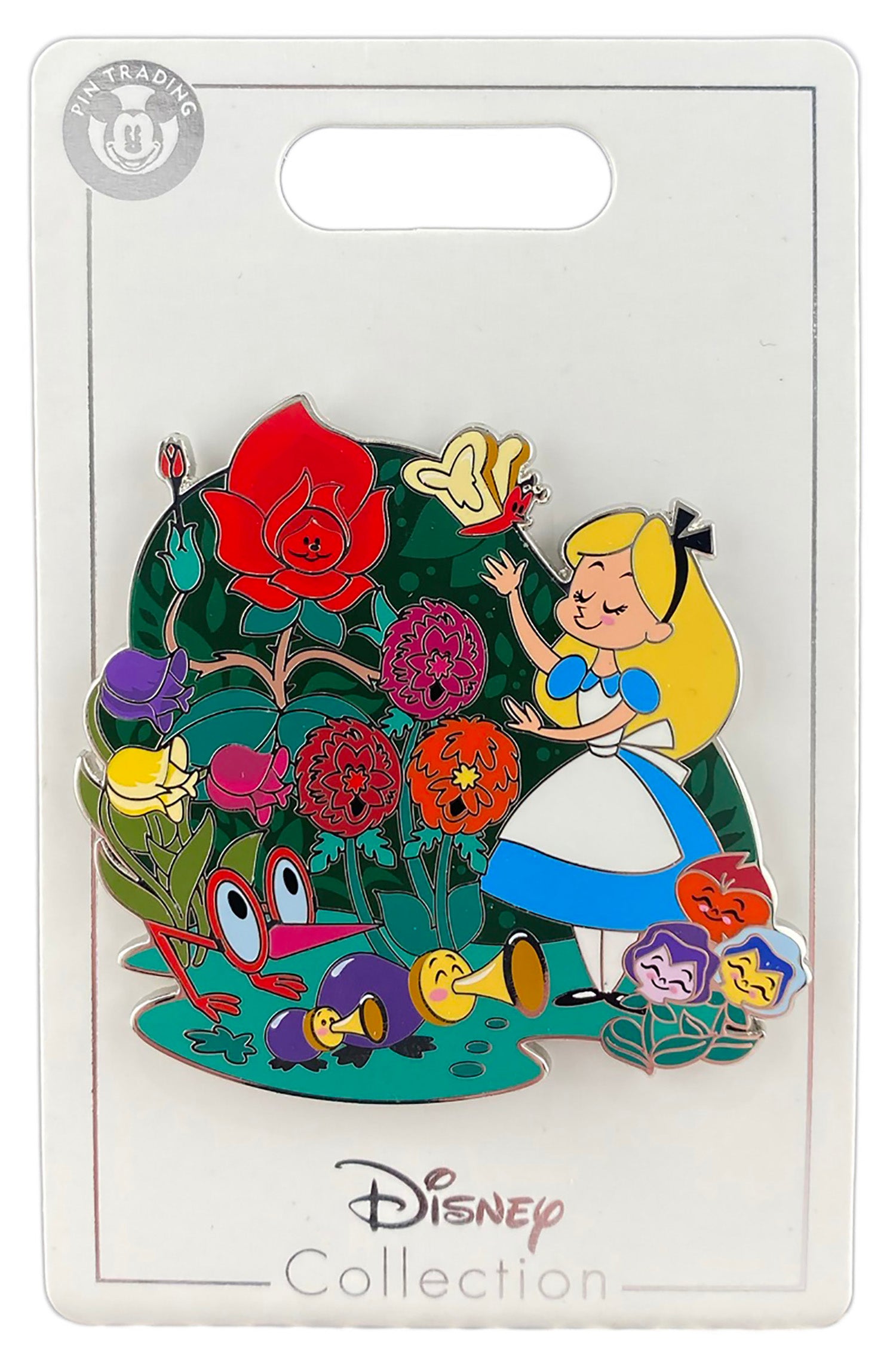 Disney Pin - Supporting Cast - Alice in Wonderland - Alice and Flowers - front view