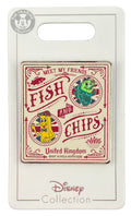 Disney Pin - EPCOT World Showcase - United Kingdom - Meet My Friends Fish and Chips Sign