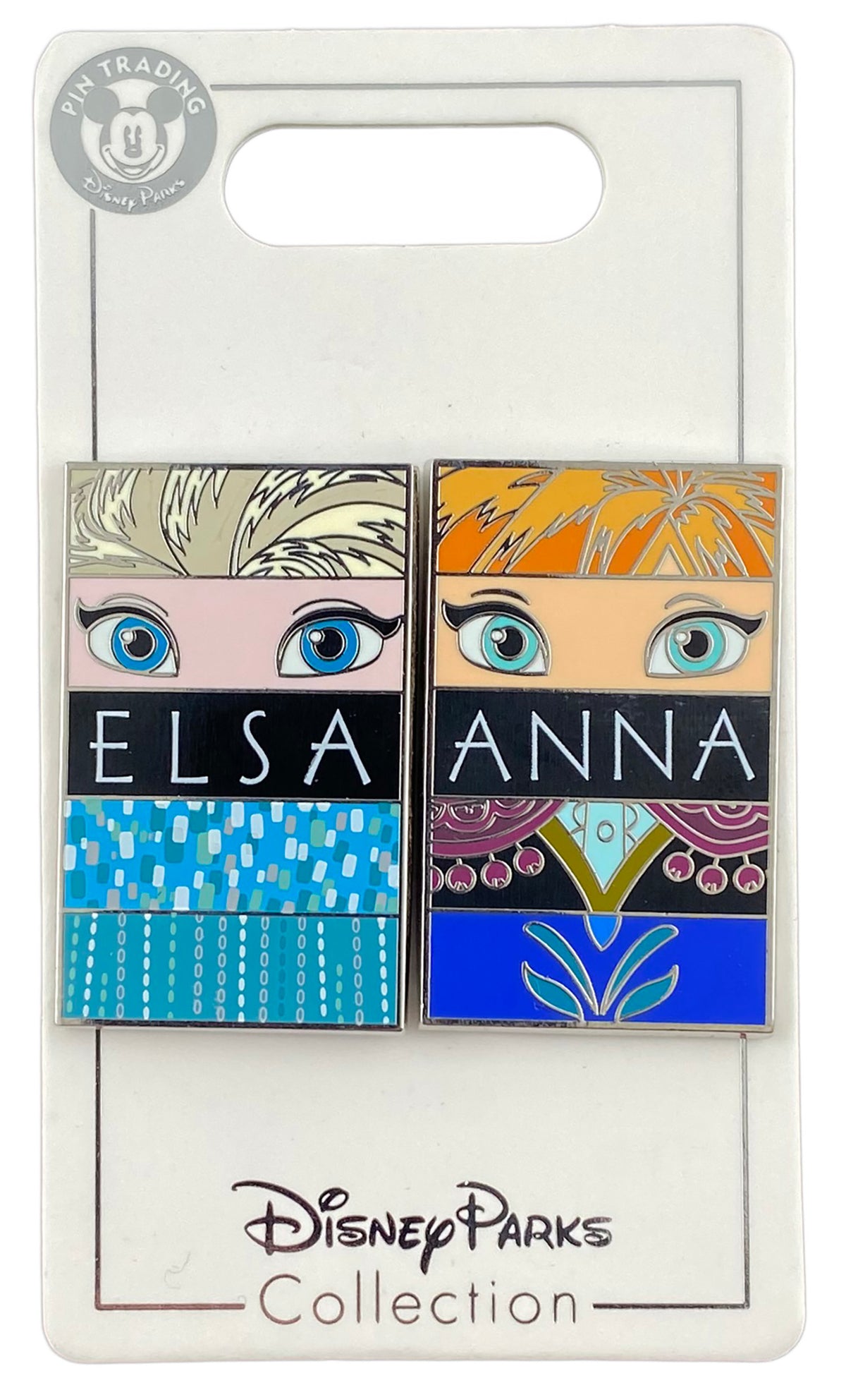 Disney Pin - Frozen - Anna and Elsa Eyes Portraits - 2-Pin Set - front view