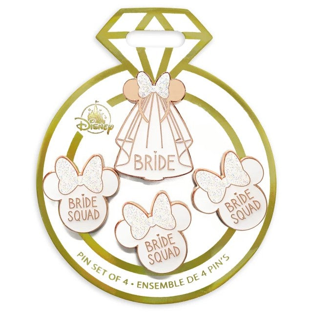 Disney Pin - Bride Squad Minnie Mouse Icons - 4-Pin Set - front view