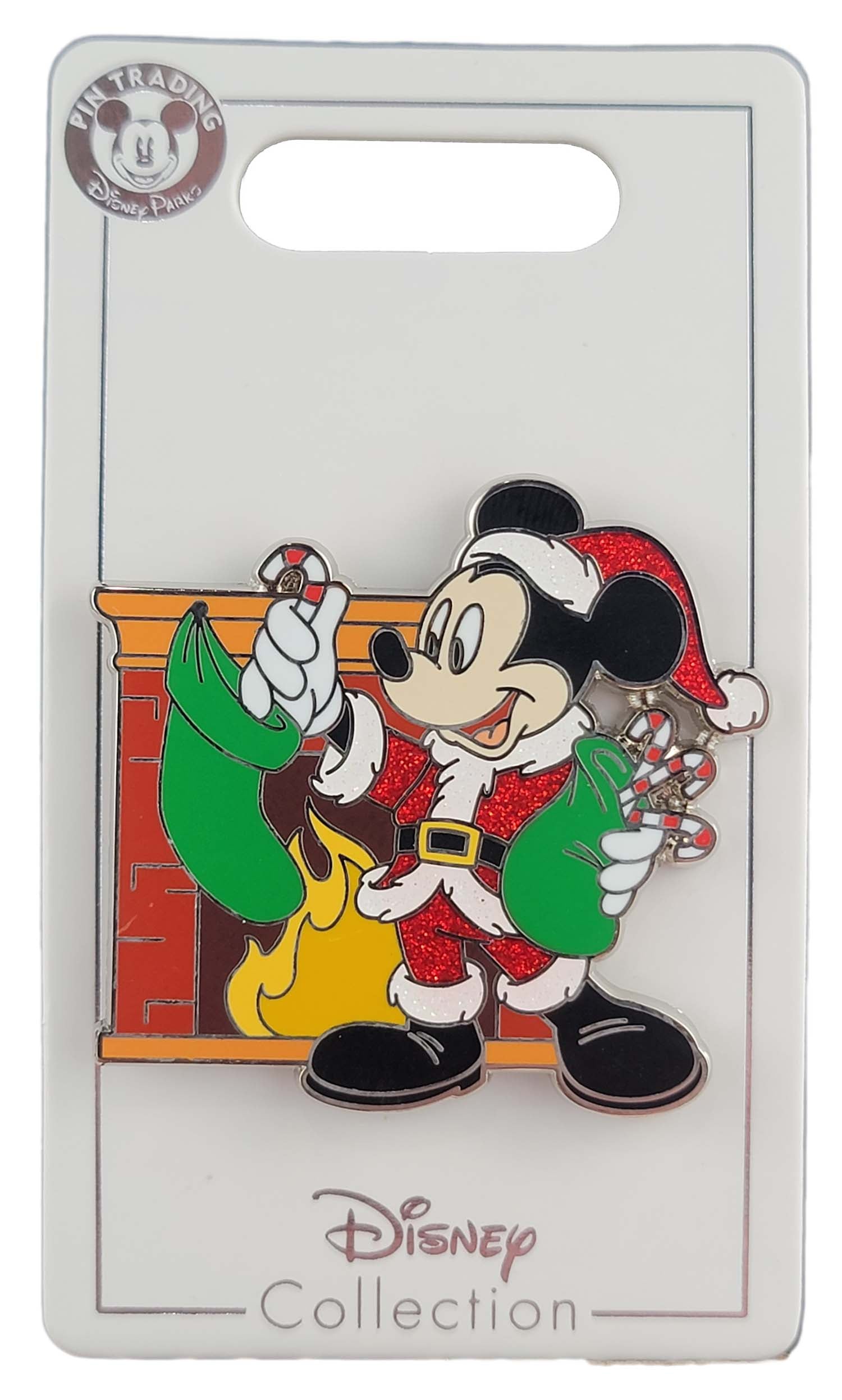 Disney Pin - Merry Christmas Holiday 2021 - Santa Mickey Mouse - Fireplace