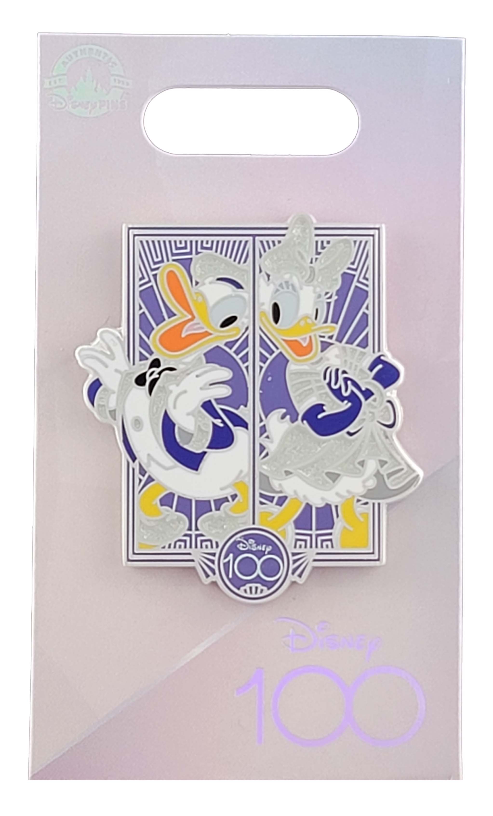 Disney Pin - Disney 100 - Platinum Celebration - Donald and Daisy