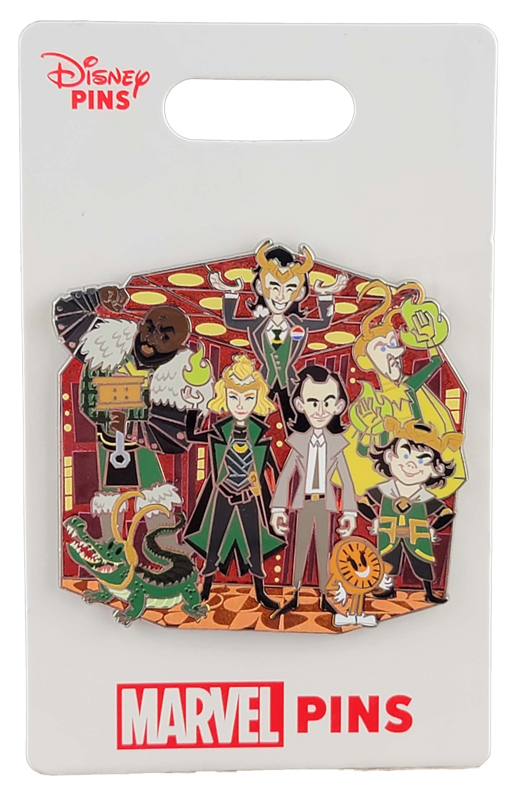 Disney Pin - Supporting Cast - Loki - Loki Variants and Miss Minutes - front view
