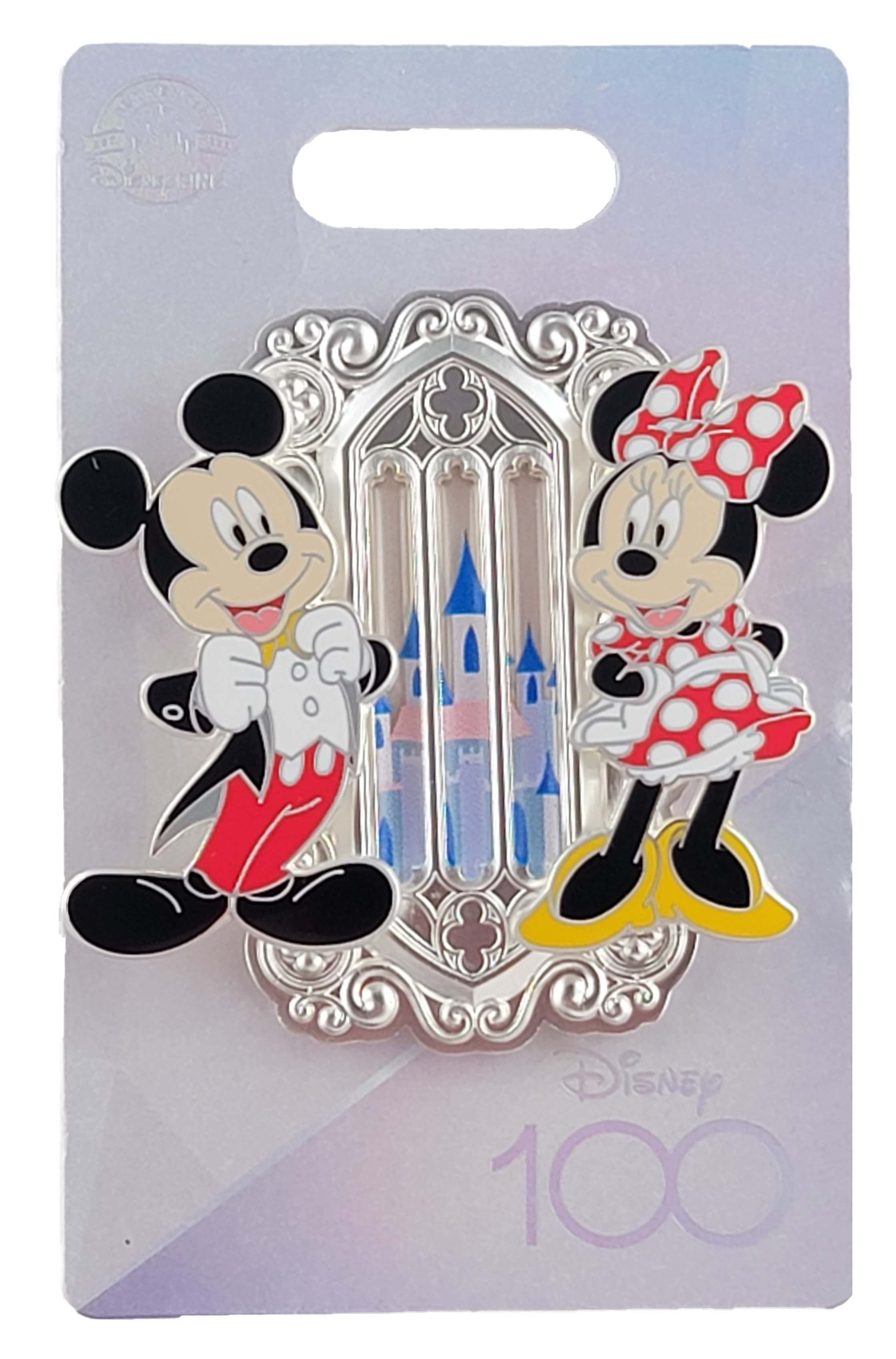 Disney Pin - Disney 100 Celebration - Mickey Mouse and Minnie - Pin Holder - Set
