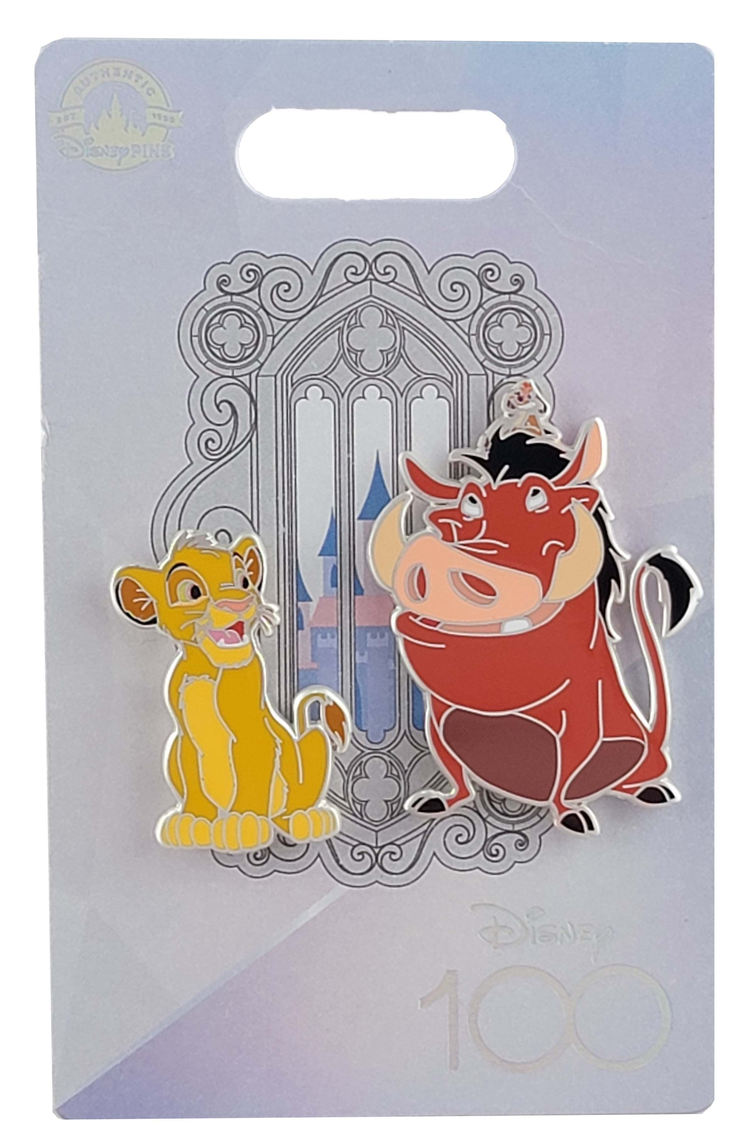 Disney Pin - Disney 100 Celebration - Platinum - Simba, Timon and Pumbaa