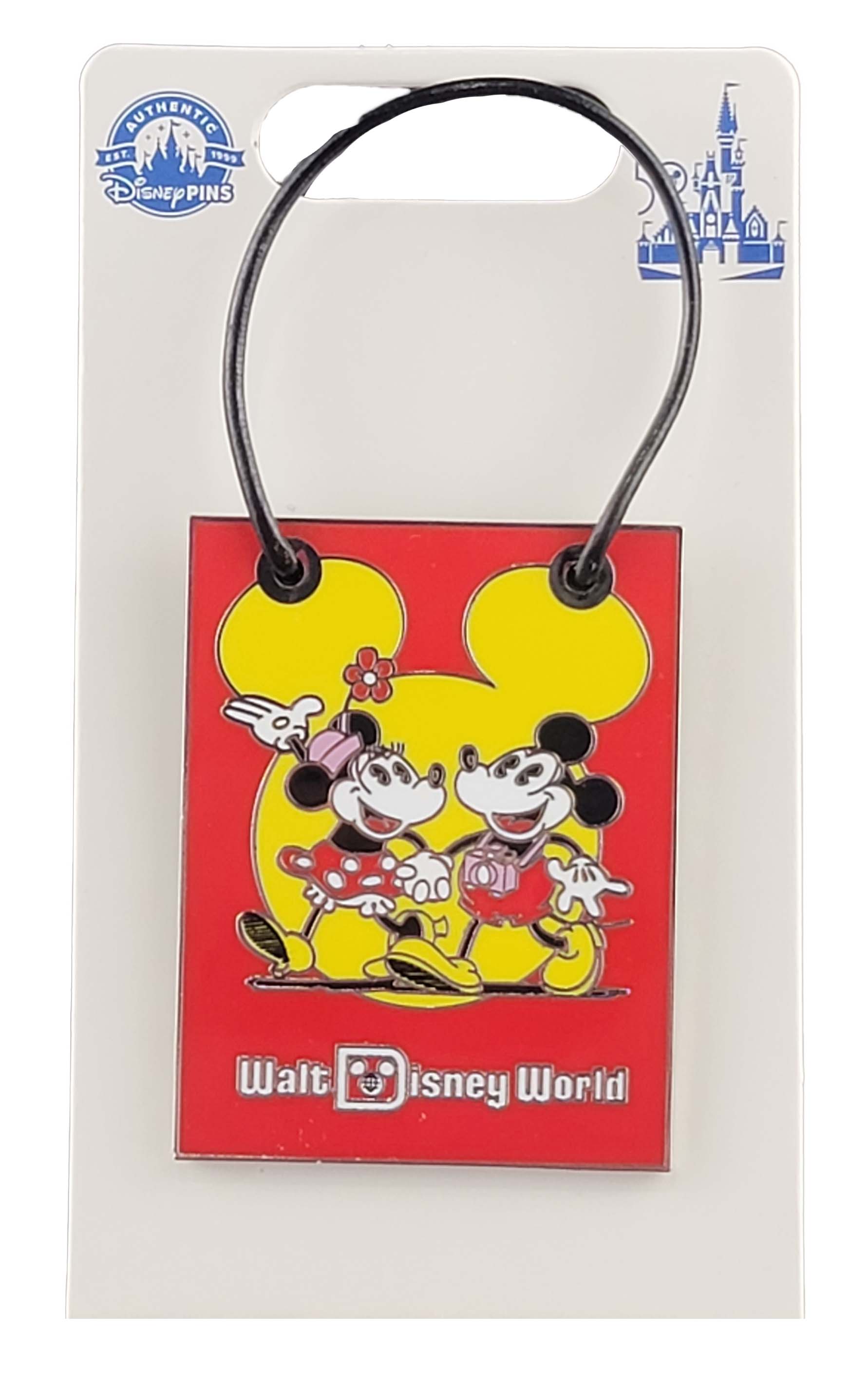Disney Pin - Walt Disney World - 50th Anniversary - Red Shopping Bag - Mickey and Minnie