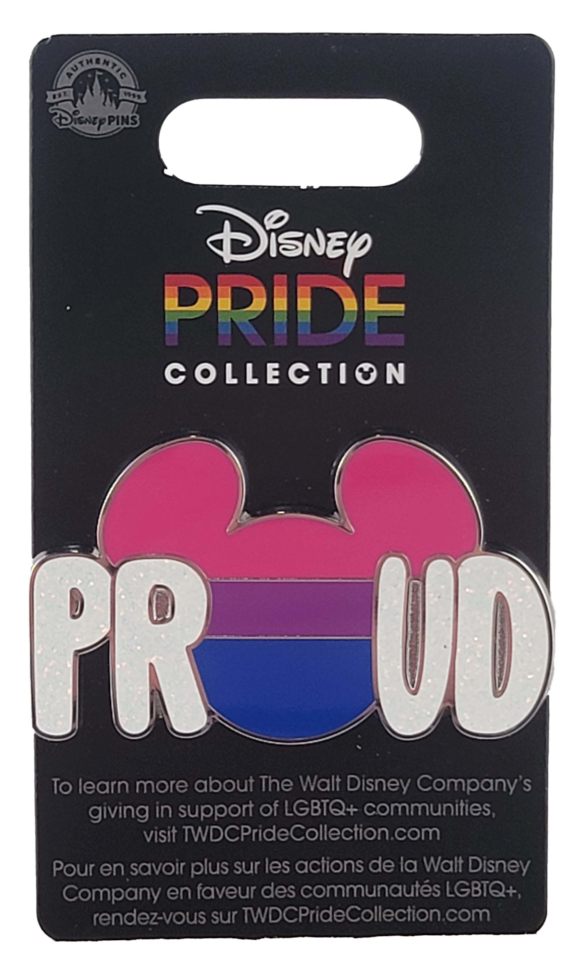 Disney Pin - Rainbow Pride Collection - Mickey Mouse Icon - Proud Bisexual Flag